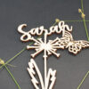 Caketopper mit Vorname, Pusteblume und Schmetterling