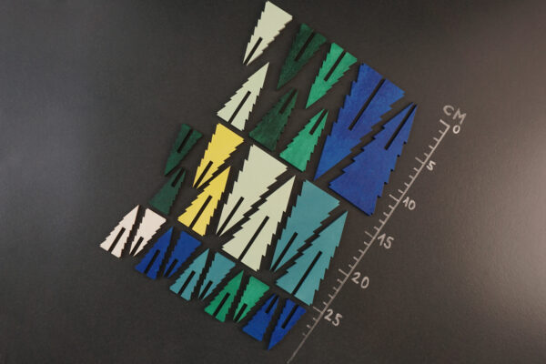 Steckbaum Set blau und grün Maße
