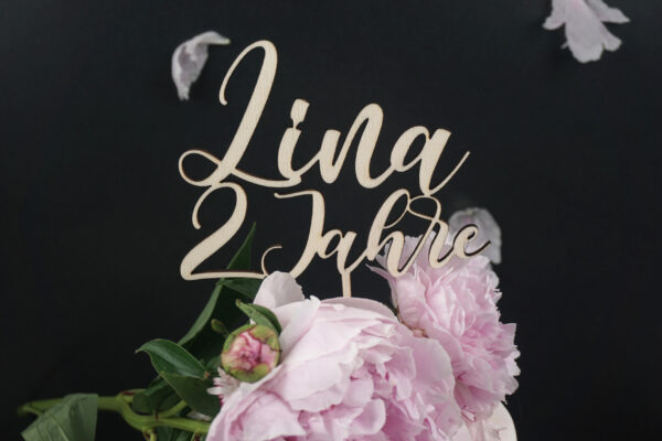 Caketopper Name x Jahre mit Deko