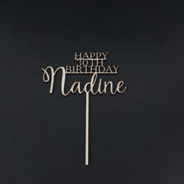 Caketopper "Happy xth Birthday" mit Name