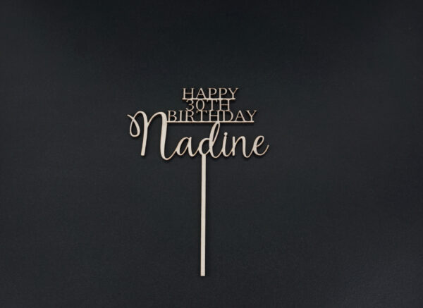 Caketopper "Happy xth Birthday" mit Name