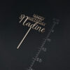 Caketopper "Happy xth Birthday" mit Name, mit Maße 1