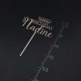 Caketopper "Happy xth Birthday" mit Name, mit Maße 1