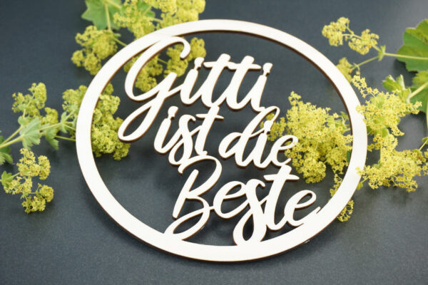 Ring „Name ist die Beste“ mit Deko