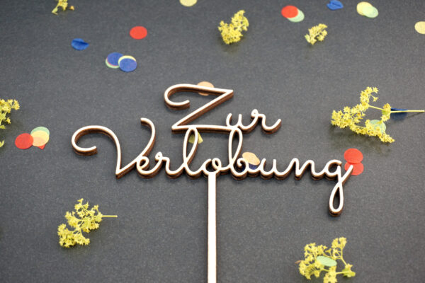 Zur Verlobung Topper mit Deko
