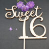 Caketopper "sweet 16" mit Deko