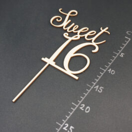 Caketopper "sweet 16" Maße 2