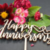 Happy Anniversary Topper mit Blumendeko
