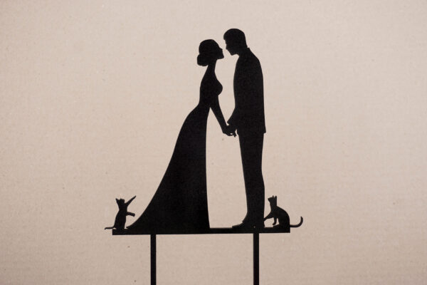 Brautpaar mit Katzen Caketopper