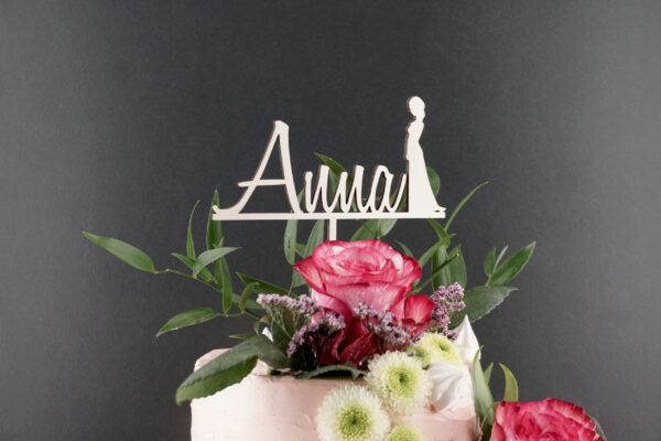 Caketopper - Prinzessin mit Name Variante 2