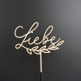 Caketopper Liebe mit Blättern