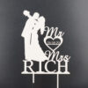 Brautpaar Mr&Mrs Name Herz Datum Topper