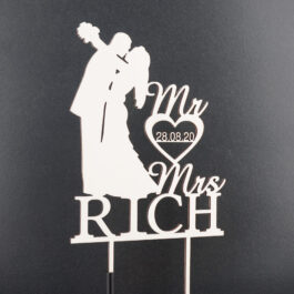 Brautpaar Mr&Mrs Name Herz Datum – Topper