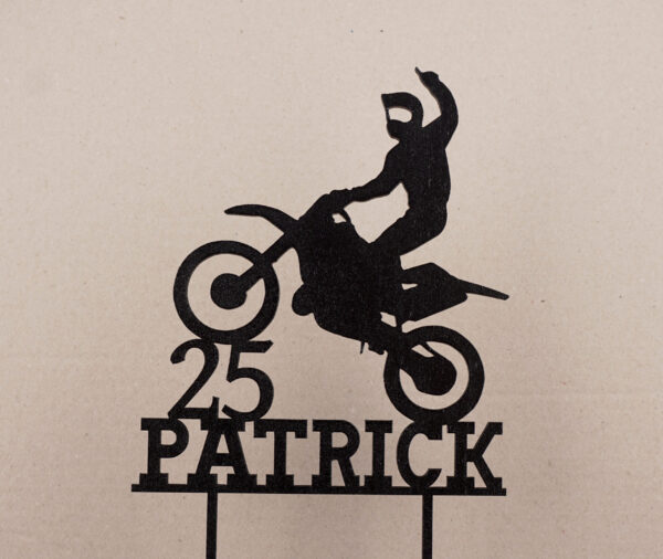 Caketopper Motocross mit Zahl und Name personalisierbar