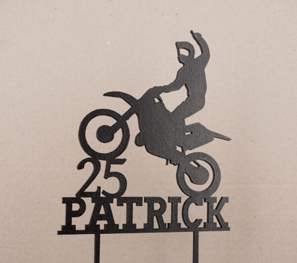 Caketopper Motocross mit Zahl und Name personalisierbar