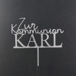 Caketopper "Zur Kommunion Vorname" ohne Deko