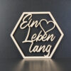 Stuhldekoration "Ein Leben lang" mit Herz - 6-Eck