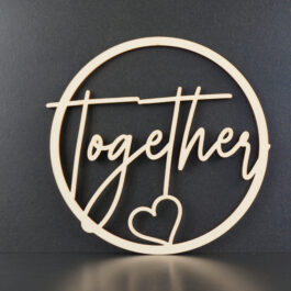 Stuhldekoration "together" mit Herz