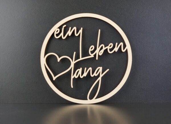 Stuhldekoration "ein Leben lang" mit Herz